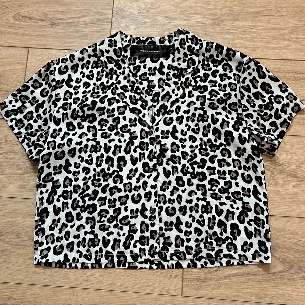 Silky Cheetah Print Top